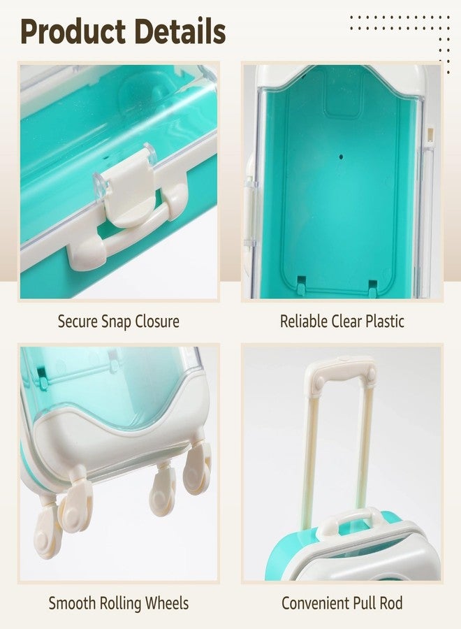 Anjetan 12 PCS Mini Suitcase Party Favor Boxes, Assorted Color Luggage Trolley Candy Box, Clear Small Suitcase Present Package Case, Rolling Empty Storage Box for Jewelry False Eyelash - Image 3